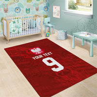 Custom Poland National Football Area Rug The Eagles on Flames - Wonder Print Shop