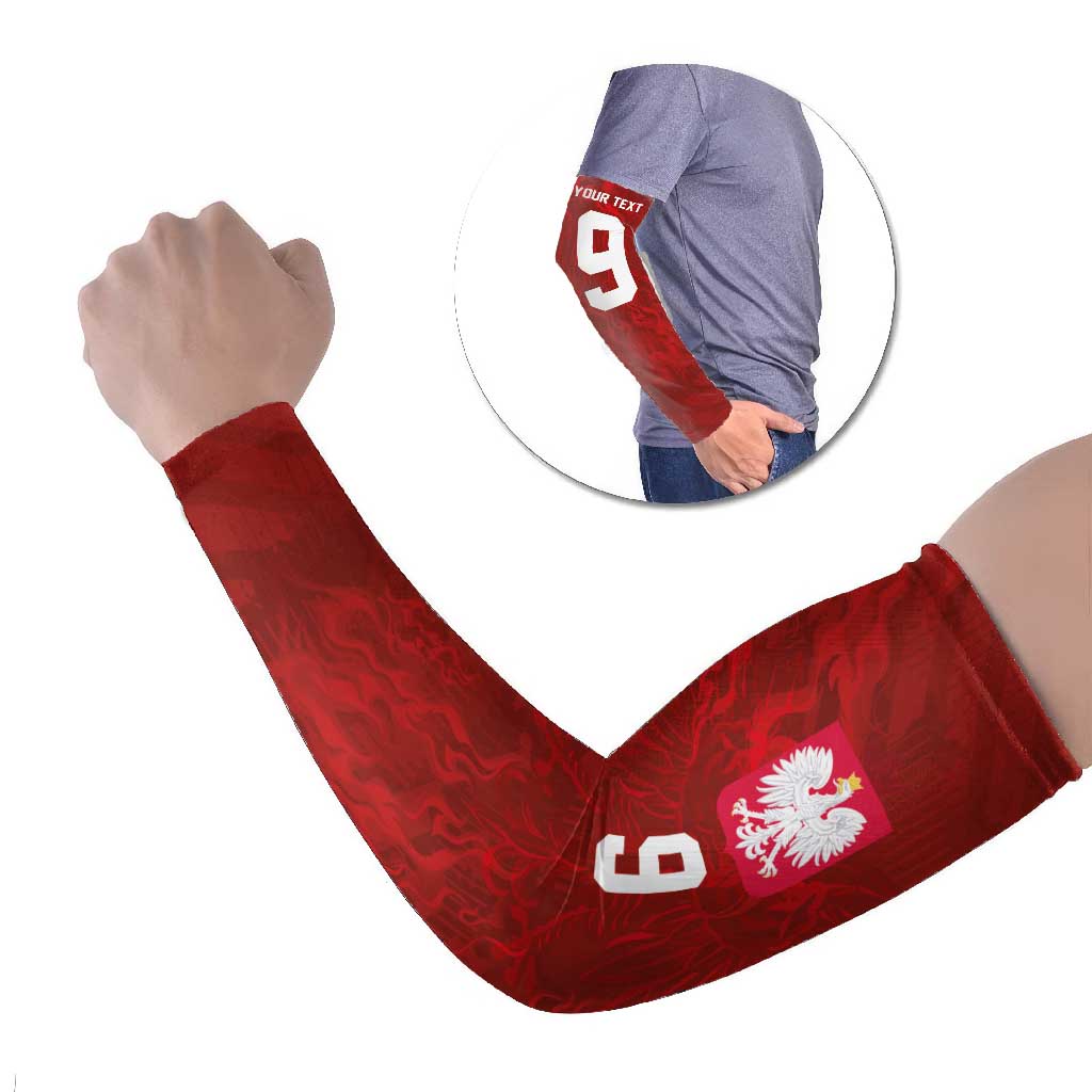 Custom Poland National Football Arm Sleeves The Eagles on Flames - Wonder Print Shop