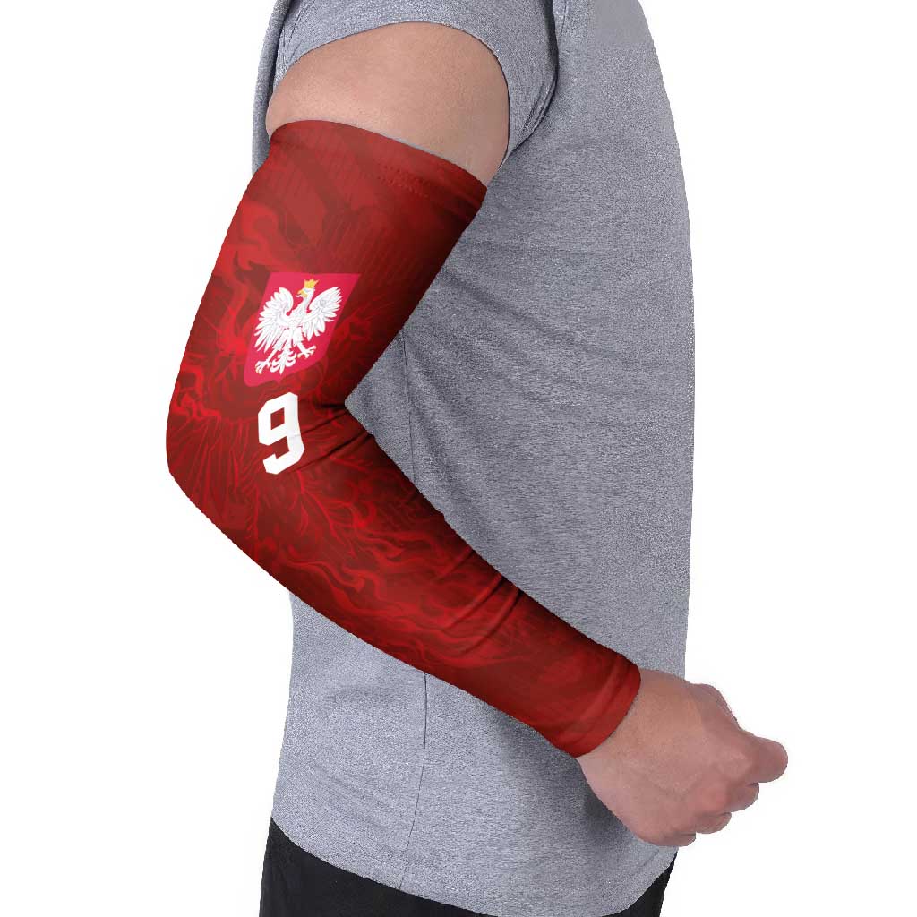 Custom Poland National Football Arm Sleeves The Eagles on Flames - Wonder Print Shop