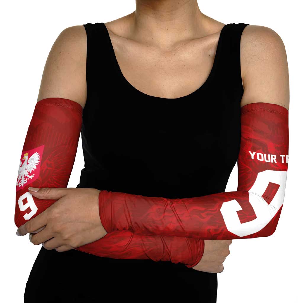 Custom Poland National Football Arm Sleeves The Eagles on Flames - Wonder Print Shop