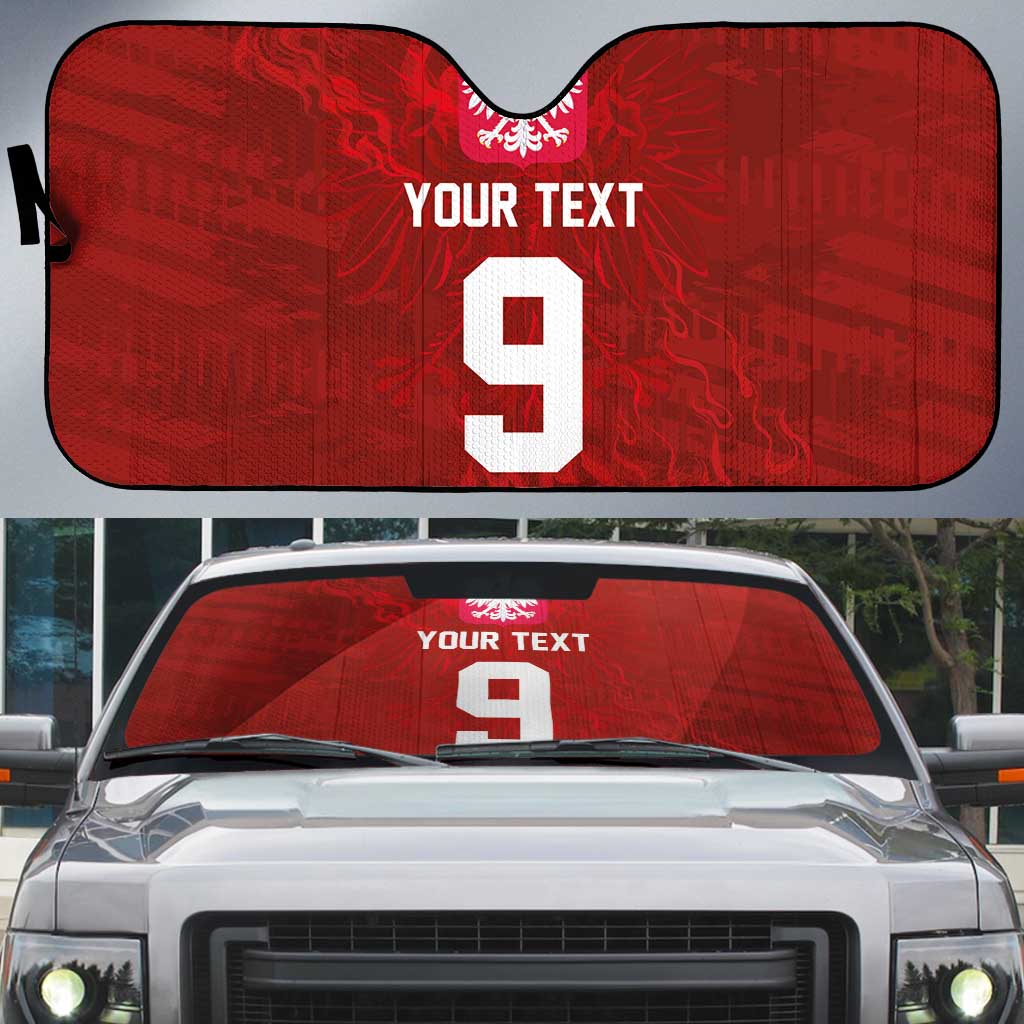 Custom Poland National Football Auto Sun Shade The Eagles on Flames - Wonder Print Shop