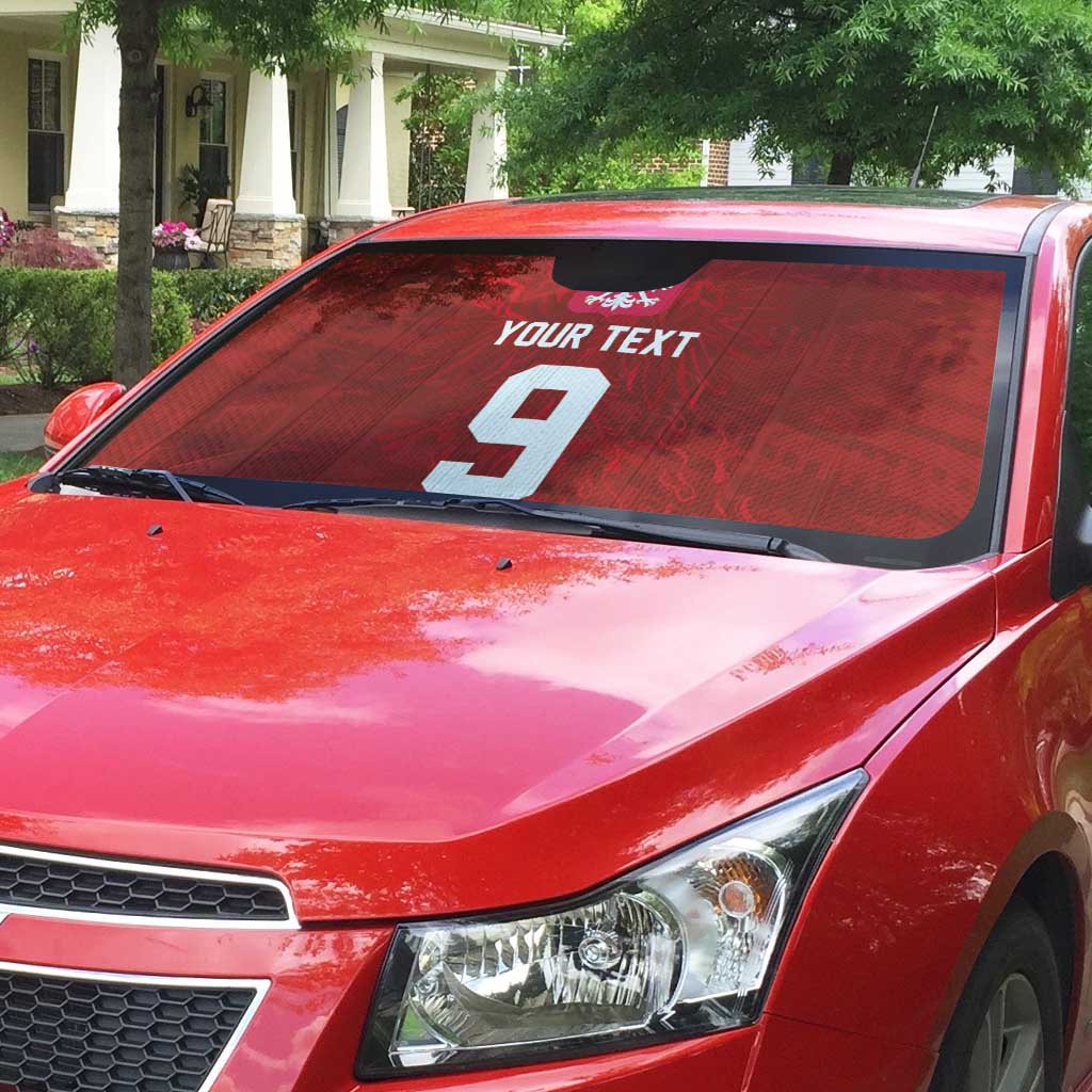Custom Poland National Football Auto Sun Shade The Eagles on Flames - Wonder Print Shop