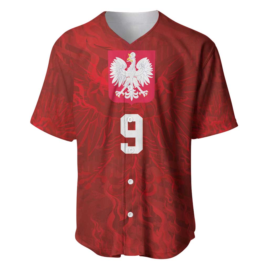 Custom Poland National Football Baseball Jersey The Eagles on Flames - Wonder Print Shop