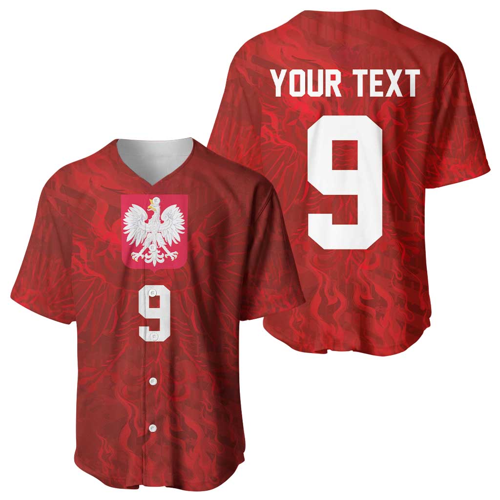 Custom Poland National Football Baseball Jersey The Eagles on Flames - Wonder Print Shop