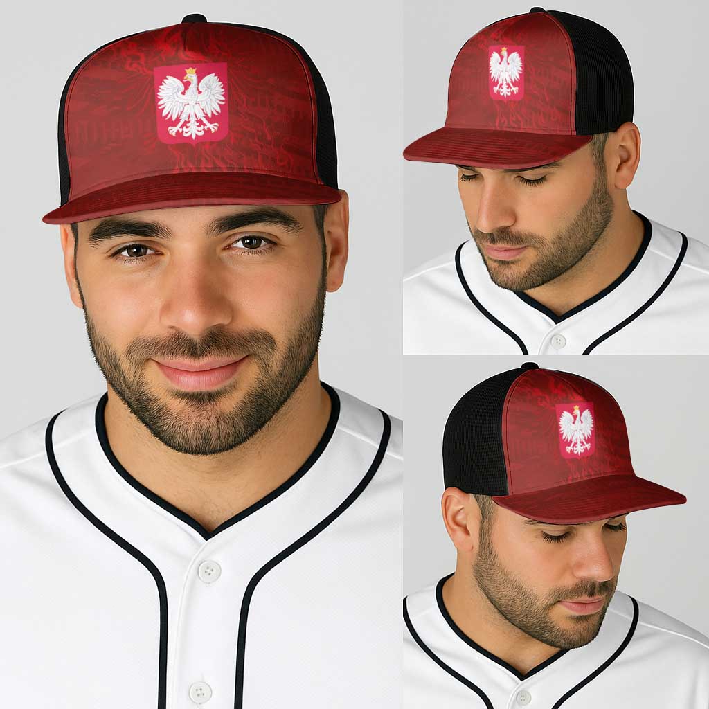 Poland National Football Baseball Net Cap The Eagles on Flames - Wonder Print Shop