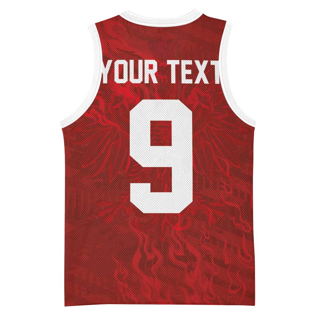Custom Poland National Football Basketball Jersey The Eagles on Flames - Wonder Print Shop