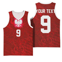 Custom Poland National Football Basketball Jersey The Eagles on Flames - Wonder Print Shop