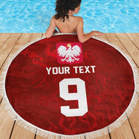 Custom Poland National Football Beach Blanket The Eagles on Flames - Wonder Print Shop