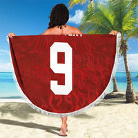 Custom Poland National Football Beach Blanket The Eagles on Flames - Wonder Print Shop
