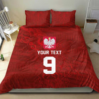 Custom Poland National Football Bedding Set The Eagles on Flames - Wonder Print Shop