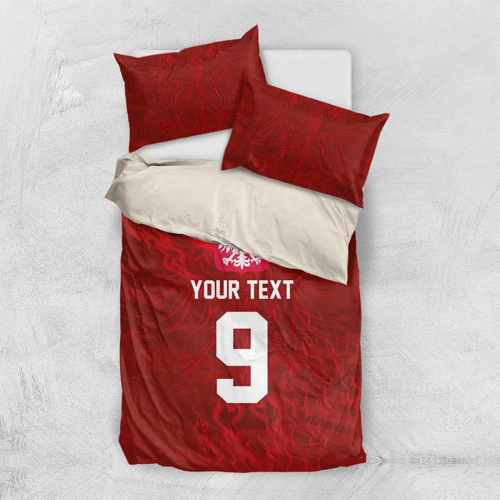 Custom Poland National Football Bedding Set The Eagles on Flames - Wonder Print Shop