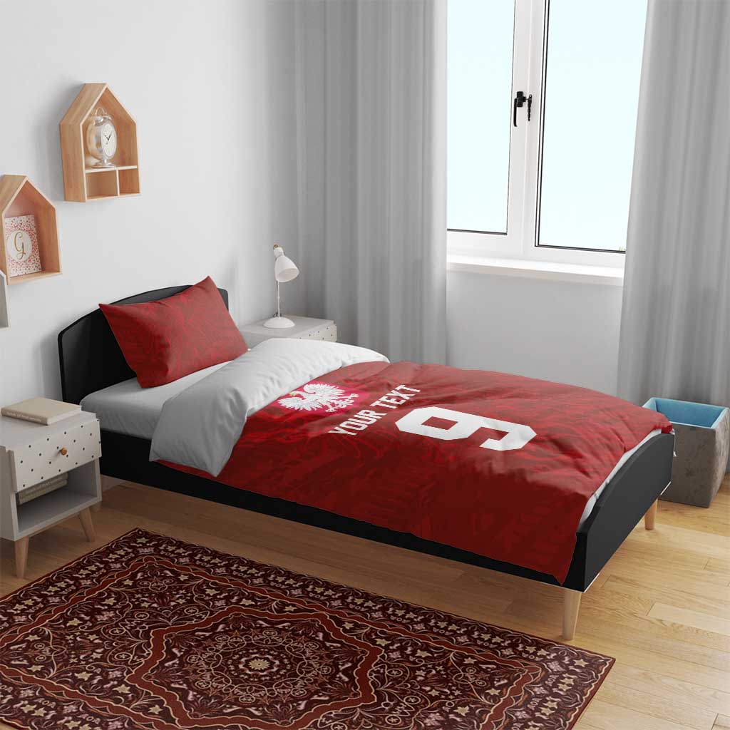 Custom Poland National Football Bedding Set The Eagles on Flames - Wonder Print Shop