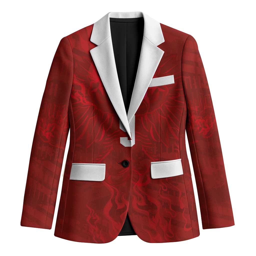 Custom Poland National Football Blazer The Eagles on Flames - Wonder Print Shop
