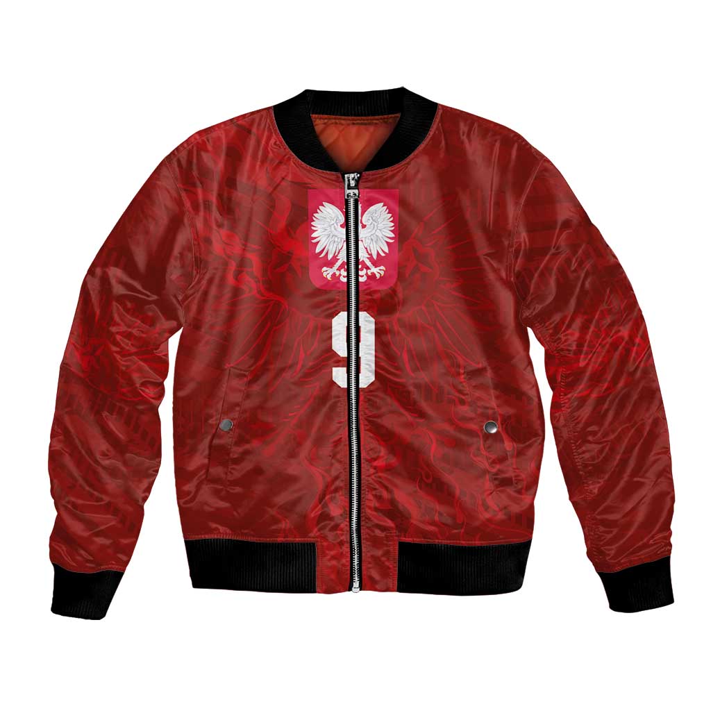 Custom Poland National Football Bomber Jacket The Eagles on Flames - Wonder Print Shop