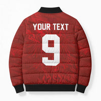 Custom Poland National Football Bomber Puffer Jacket The Eagles on Flames - Wonder Print Shop