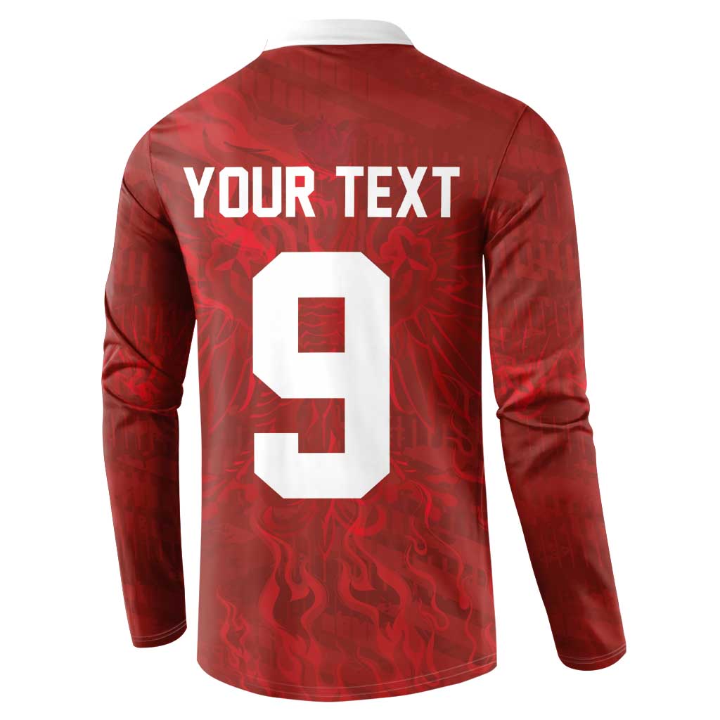 Custom Poland National Football Button Sweatshirt The Eagles on Flames - Wonder Print Shop