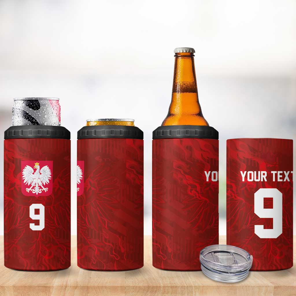 Custom Poland National Football 4 in 1 Can Cooler Tumbler The Eagles on Flames - Wonder Print Shop