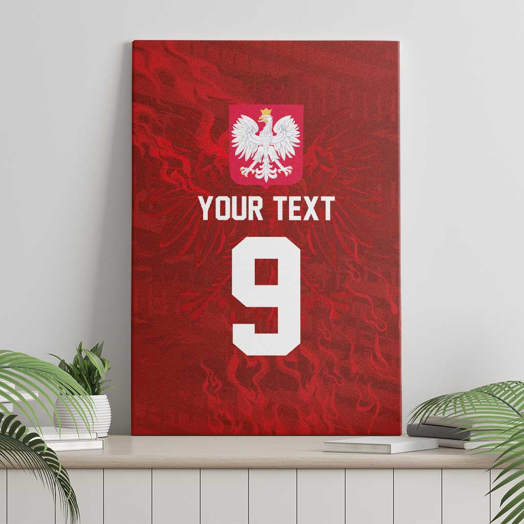 Custom Poland National Football Canvas Wall Art The Eagles on Flames - Wonder Print Shop