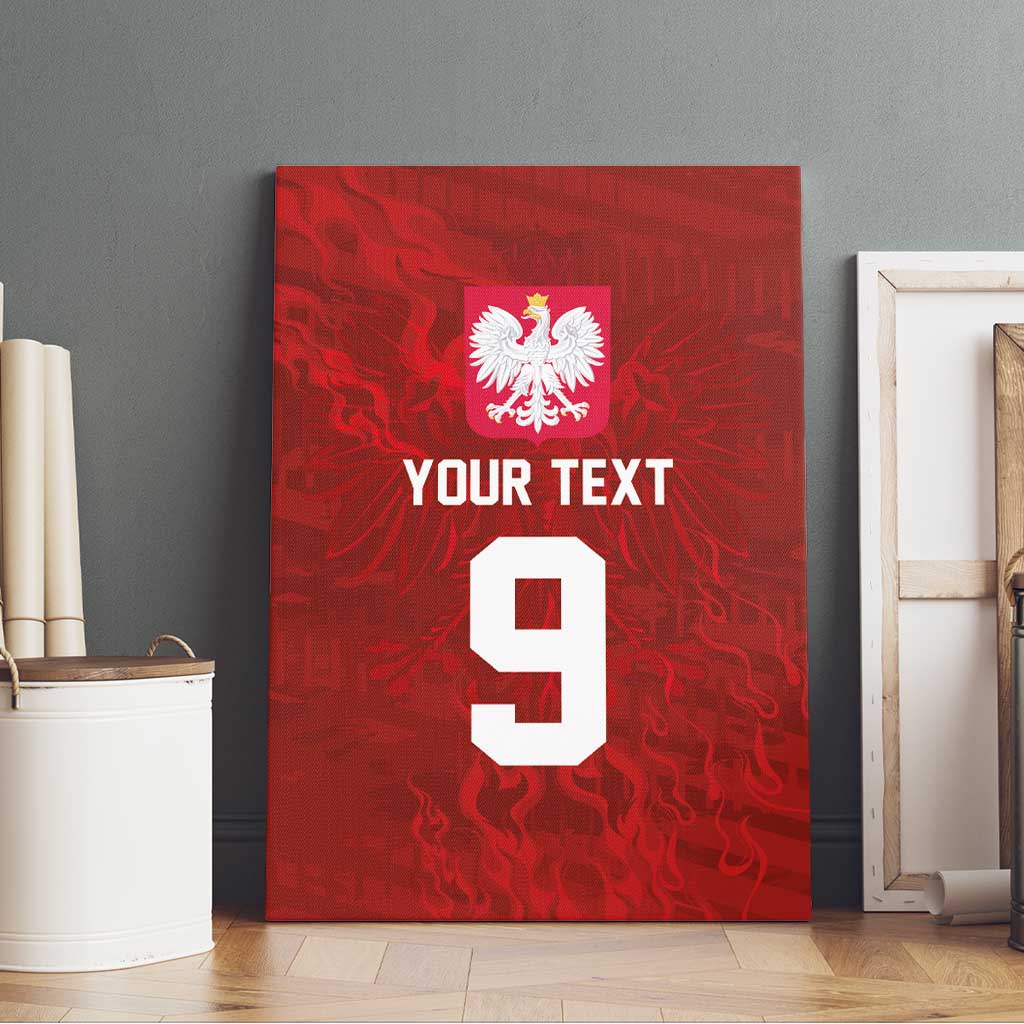 Custom Poland National Football Canvas Wall Art The Eagles on Flames - Wonder Print Shop