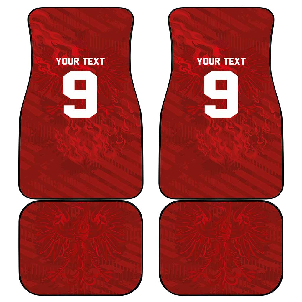 Custom Poland National Football Car Mats The Eagles on Flames - Wonder Print Shop