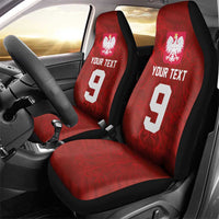 Custom Poland National Football Car Seat Cover The Eagles on Flames - Wonder Print Shop