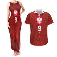 Custom Poland National Football Couples Matching Tank Maxi Dress and Hawaiian Shirt The Eagles on Flames - Wonder Print Shop