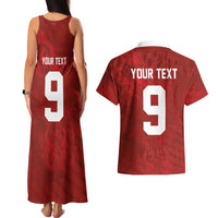 Custom Poland National Football Couples Matching Tank Maxi Dress and Hawaiian Shirt The Eagles on Flames - Wonder Print Shop