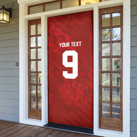 Custom Poland National Football Door Cover The Eagles on Flames - Wonder Print Shop