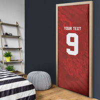 Custom Poland National Football Door Cover The Eagles on Flames - Wonder Print Shop