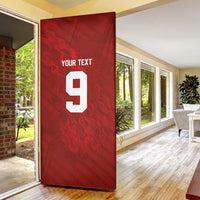 Custom Poland National Football Door Cover The Eagles on Flames - Wonder Print Shop