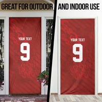 Custom Poland National Football Door Cover The Eagles on Flames - Wonder Print Shop