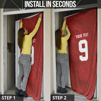 Custom Poland National Football Door Cover The Eagles on Flames - Wonder Print Shop