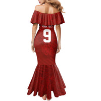Custom Poland National Football Family Matching Mermaid Dress and Hawaiian Shirt The Eagles on Flames - Wonder Print Shop