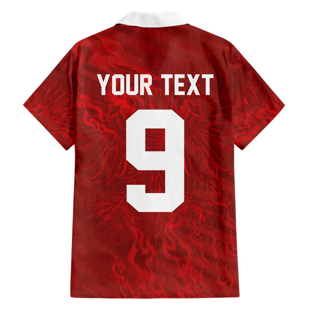 Custom Poland National Football Family Matching Short Sleeve Bodycon Dress and Hawaiian Shirt The Eagles on Flames - Wonder Print Shop