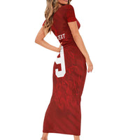 Custom Poland National Football Family Matching Short Sleeve Bodycon Dress and Hawaiian Shirt The Eagles on Flames - Wonder Print Shop