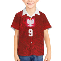 Custom Poland National Football Family Matching Short Sleeve Bodycon Dress and Hawaiian Shirt The Eagles on Flames - Wonder Print Shop