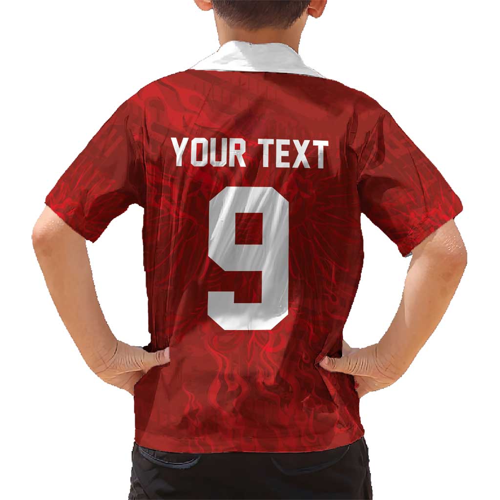 Custom Poland National Football Family Matching Tank Maxi Dress and Hawaiian Shirt The Eagles on Flames - Wonder Print Shop