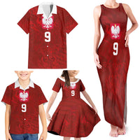 Custom Poland National Football Family Matching Tank Maxi Dress and Hawaiian Shirt The Eagles on Flames - Wonder Print Shop