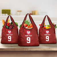 Custom Poland National Football Grocery Bag The Eagles on Flames - Wonder Print Shop