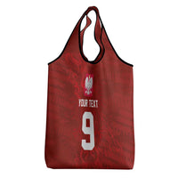 Custom Poland National Football Grocery Bag The Eagles on Flames - Wonder Print Shop
