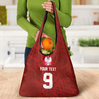 Custom Poland National Football Grocery Bag The Eagles on Flames - Wonder Print Shop