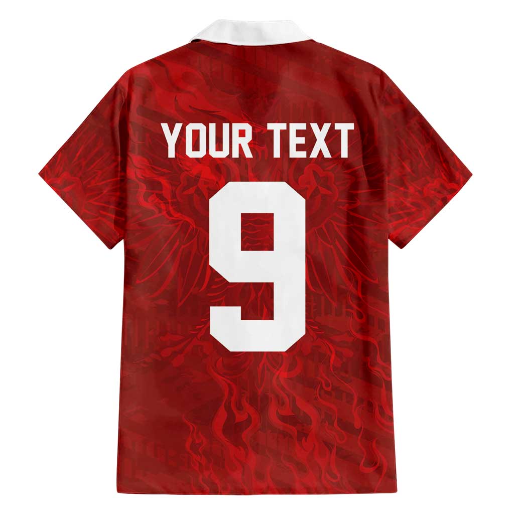Custom Poland National Football Hawaiian Shirt The Eagles on Flames - Wonder Print Shop