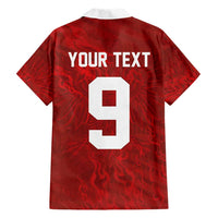 Custom Poland National Football Hawaiian Shirt The Eagles on Flames - Wonder Print Shop