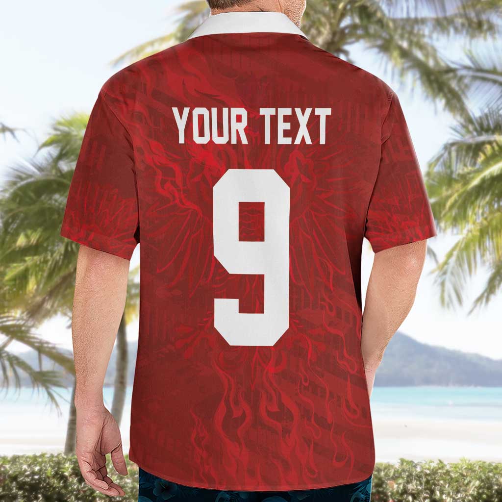 Custom Poland National Football Hawaiian Shirt The Eagles on Flames - Wonder Print Shop