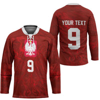 Custom Poland National Football Hockey Jersey The Eagles on Flames - Wonder Print Shop