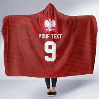 Custom Poland National Football Hooded Blanket The Eagles on Flames - Wonder Print Shop