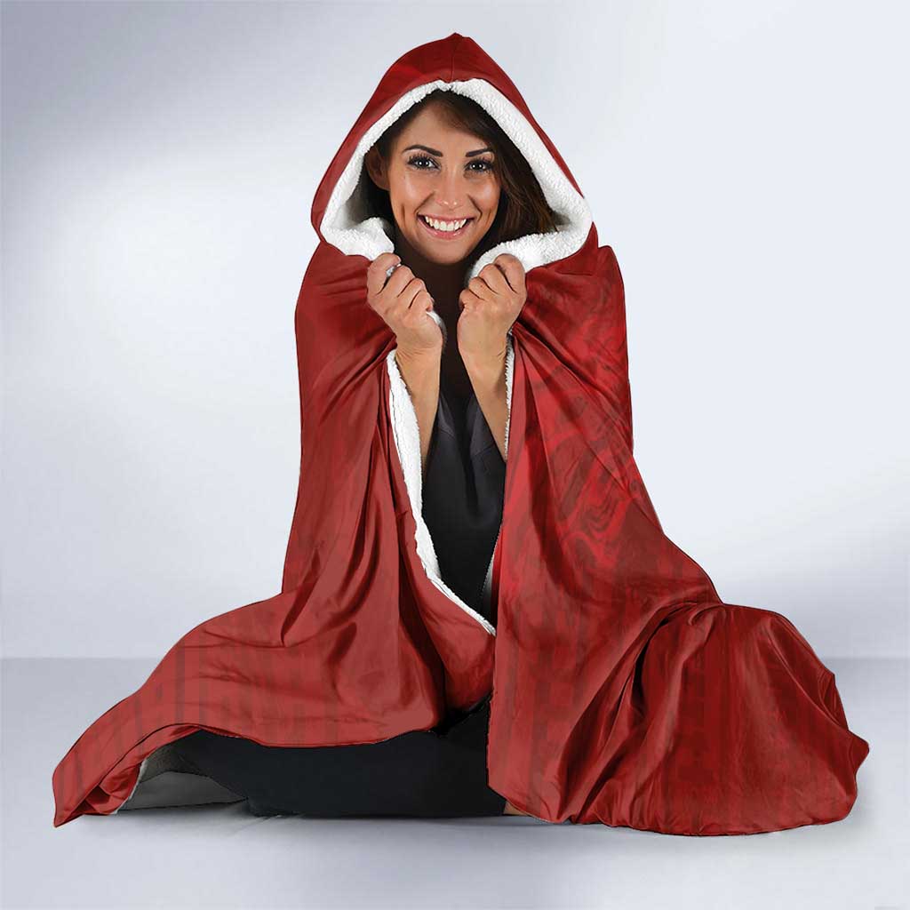 Custom Poland National Football Hooded Blanket The Eagles on Flames - Wonder Print Shop