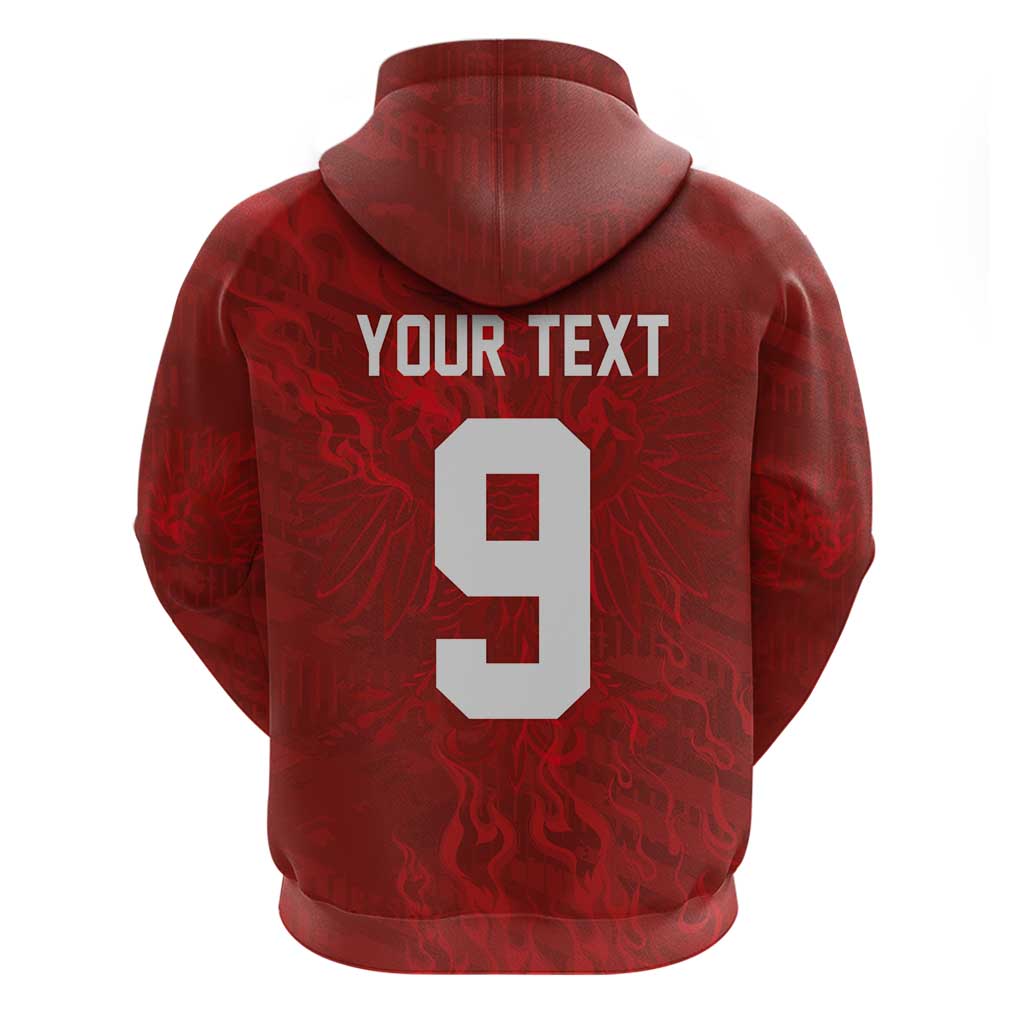 Custom Poland National Football Hoodie The Eagles on Flames - Wonder Print Shop