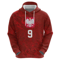Custom Poland National Football Hoodie The Eagles on Flames - Wonder Print Shop