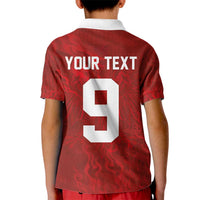 Custom Poland National Football Kid Polo Shirt The Eagles on Flames - Wonder Print Shop